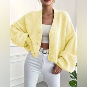 Selected Femme Cropped Button Front Cardigan
